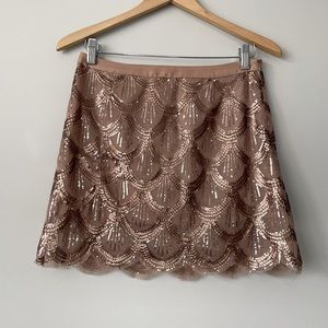 Free People sequins scalloped hem mini skirt S
